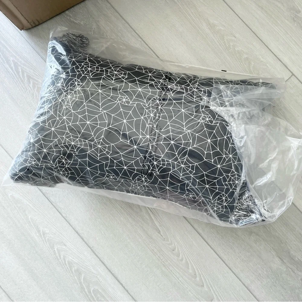 NIP Halloween EEK! Spiderweb pillow